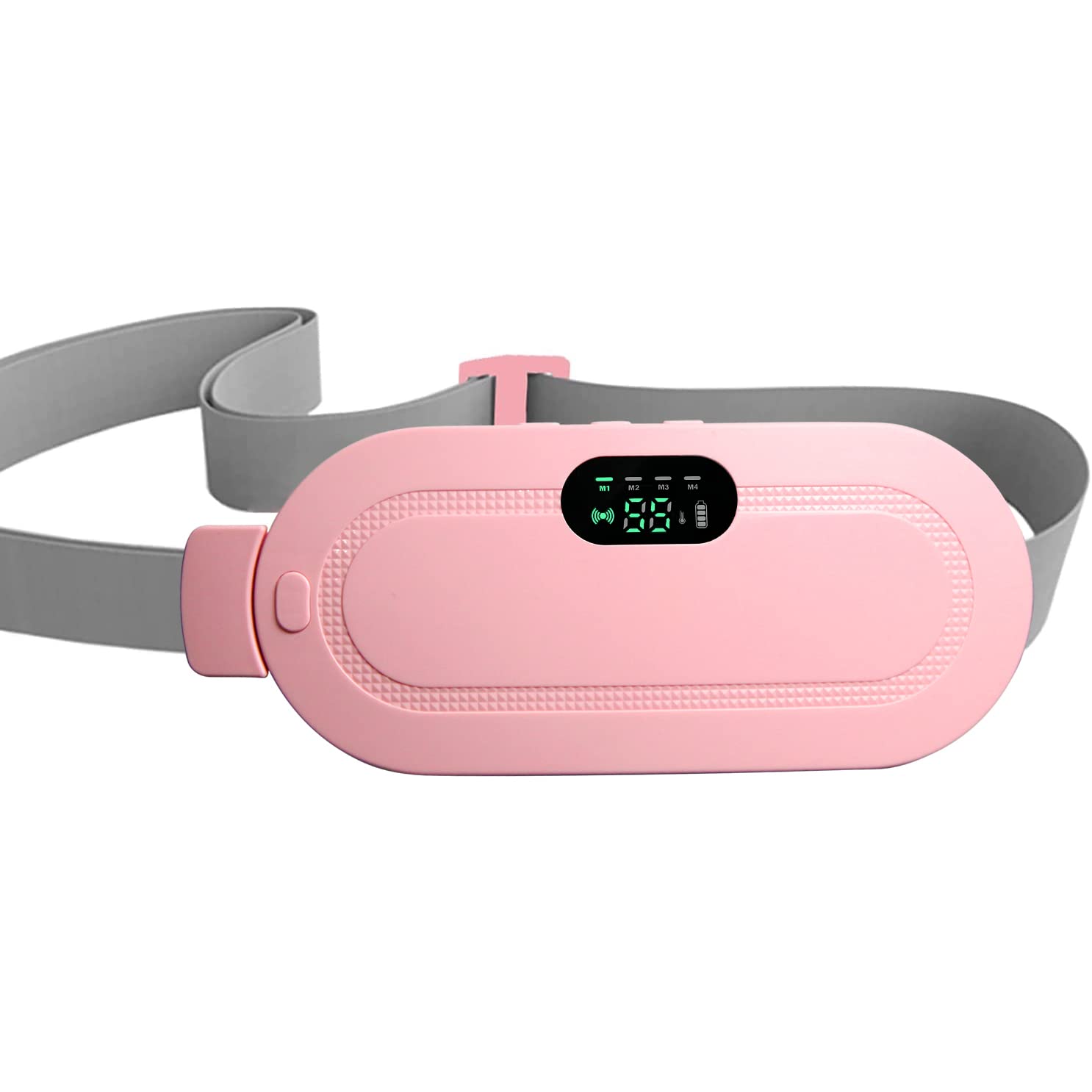 Portable Cordless Heating Pad for Menstrual Cramps Relief, for Stomach, 3-Speed Temperature Adjustment and 4-Speed Massage Modes, Back and Belly Heating Pad for Women Pink Color