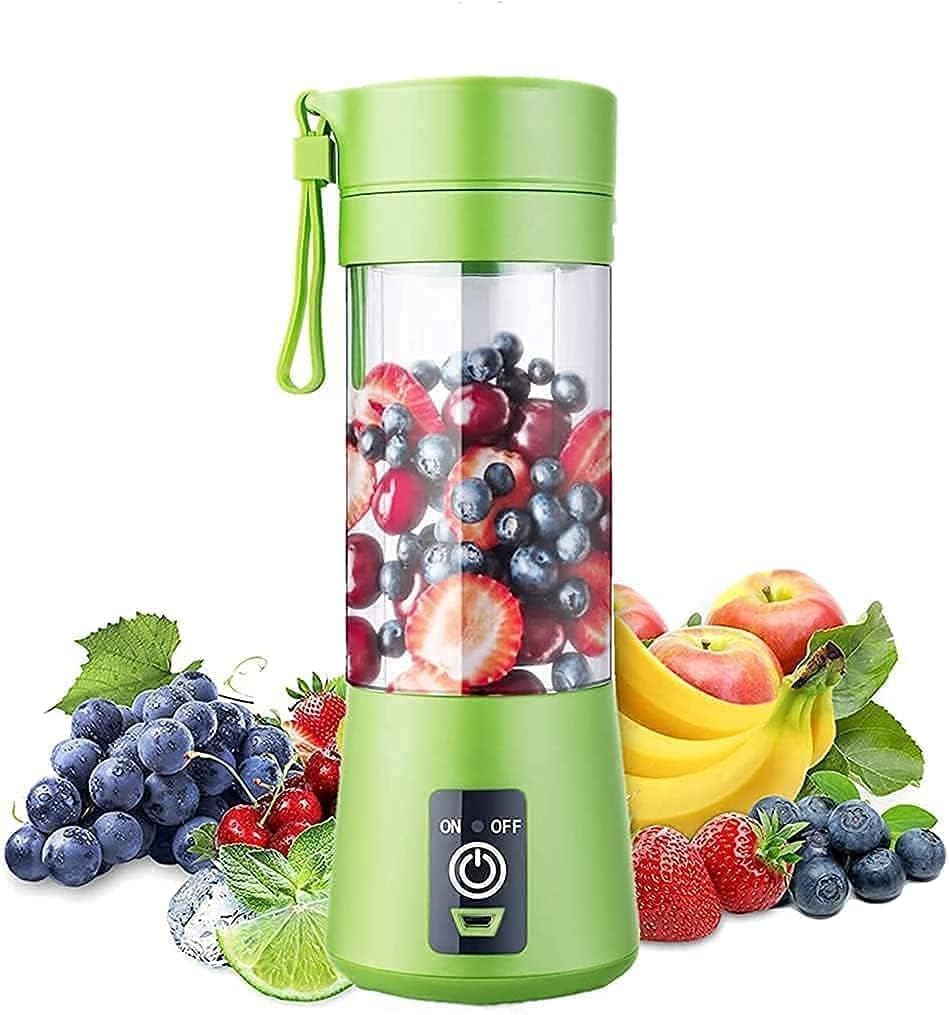 Portable 6-Blade Juicer Blender with Built-In Jar Juice Mixer Bottle, Fruit Juice Machine, USB Rechargeable Personal Size Juicer Grinder for Juices, Kitchen Appliance for Milk Shakes