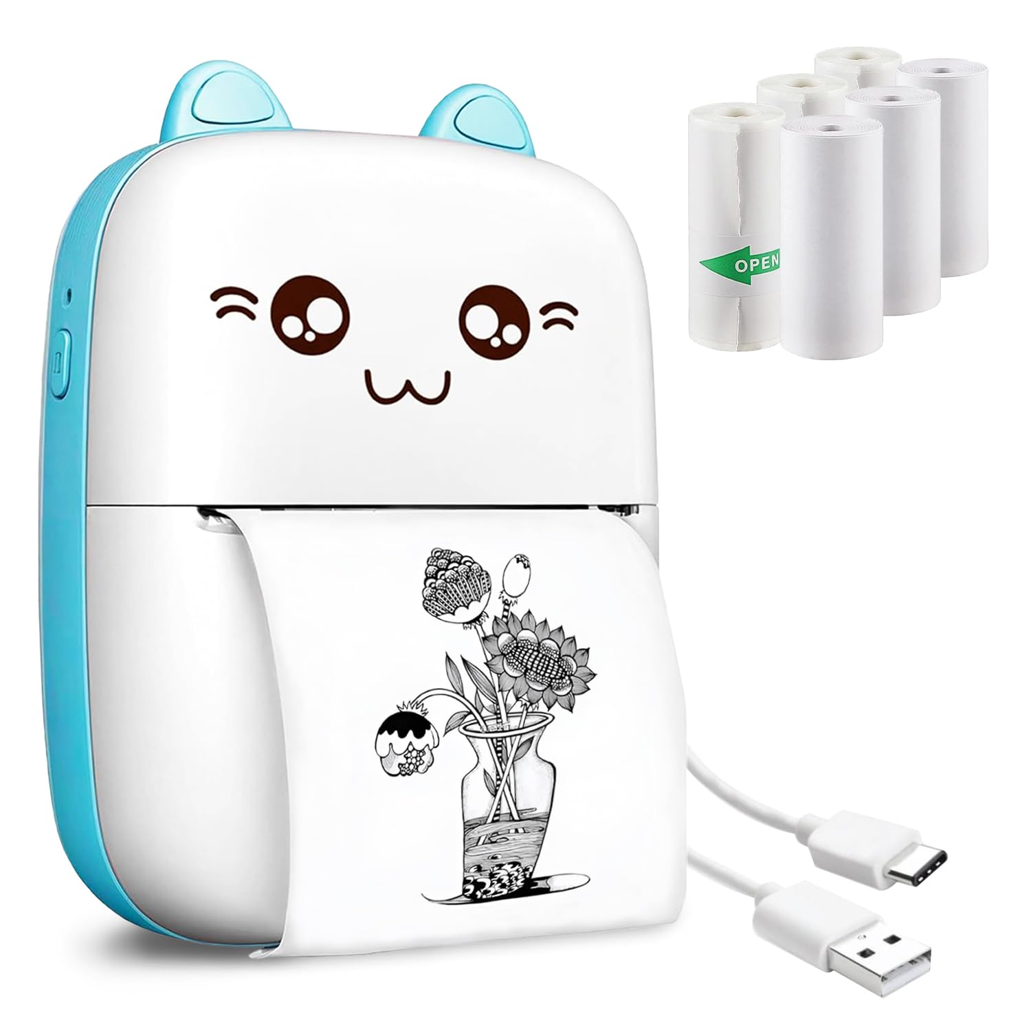 Toy Imagine Mini Portable Thermal Printer Bluetooth Pocket Printer for Kids and Adults 57mm Inkless Photo Label Printer for Notes Stickers Study Rechargeable Assorted Visit the Toy Imagine Store