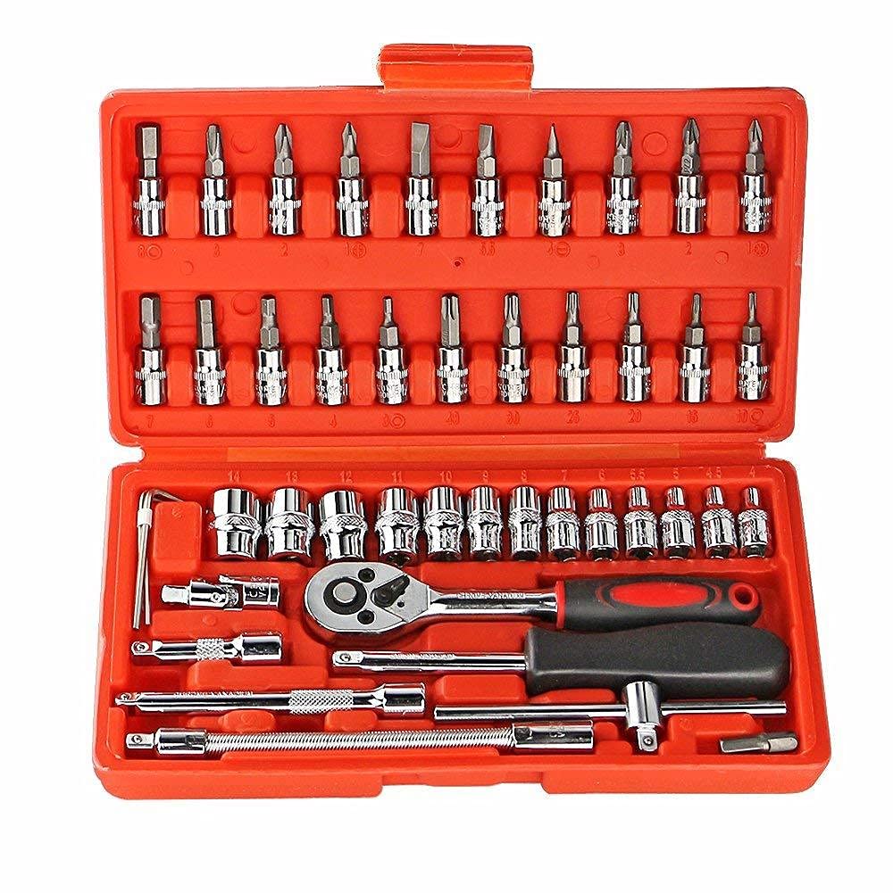 46-Piece Precision Screwdriver & Socket Set | Multi-Purpose Tool Case with Wrench | Compact Repair Kit for DIY & Home Maintenance