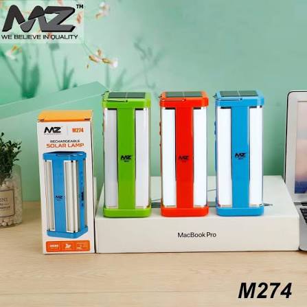 MZ M274-RECHARGEABLE LED SOLAR LAMP-8W with 2200mAh Battery, 80 SMD Bright Light 4 hrs Flood Lamp Emergency Light