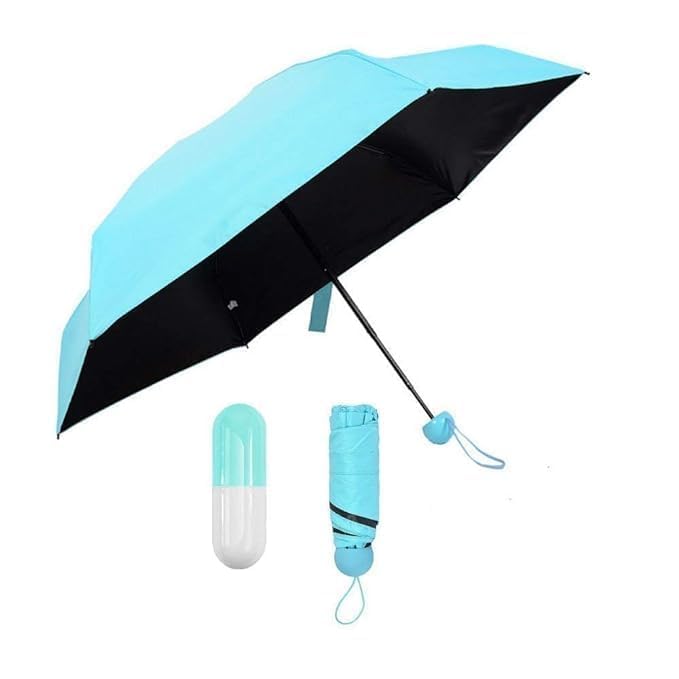 Capsule Case Umbrella Lightweight Waterproof UV Protection Mini Compact Foldable Design Travel Umbrella For Men and Women